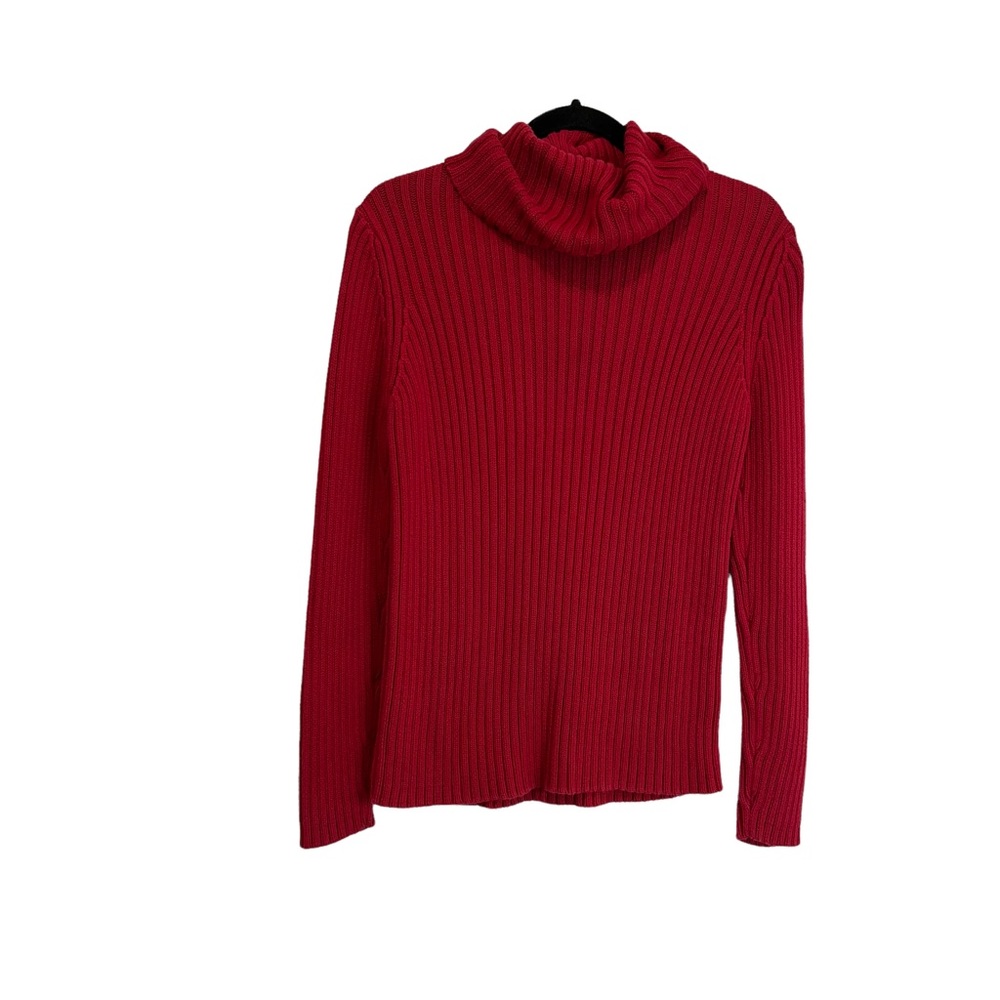 Marsh Landing Ribbed Red Turtleneck Long Sleeve Sweater Womens Size S